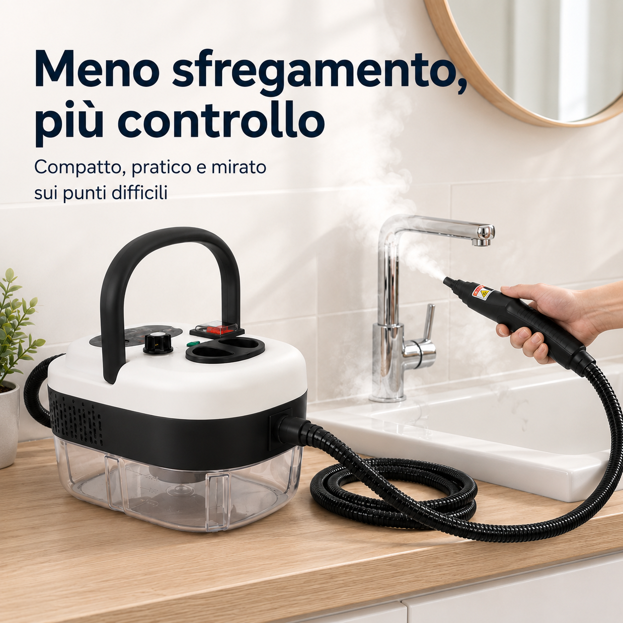PureNido™ SteamJet – Pulitore a Vapore Portatile Multisuperficie
