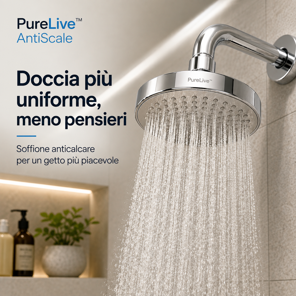 PureLive™ AntiScale – Soffione Doccia Anticalcare