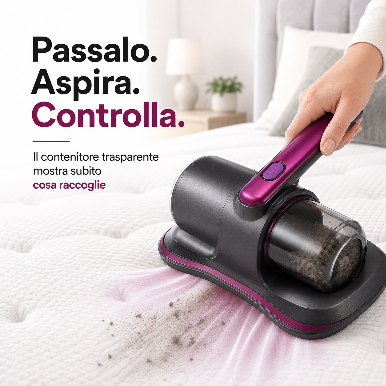 PureNido™ DustCare – Aspirapolvere USB per Materassi, Divani e Tessili