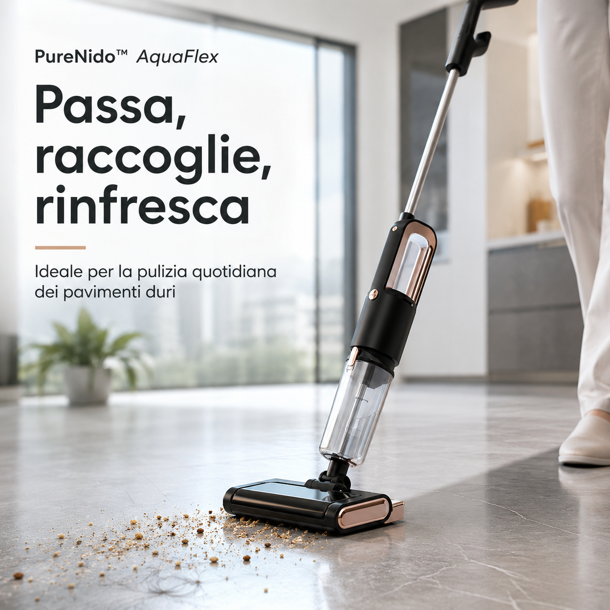 PureNido™ AquaFlex – Aspirapolvere e Lavapavimenti 2 in 1