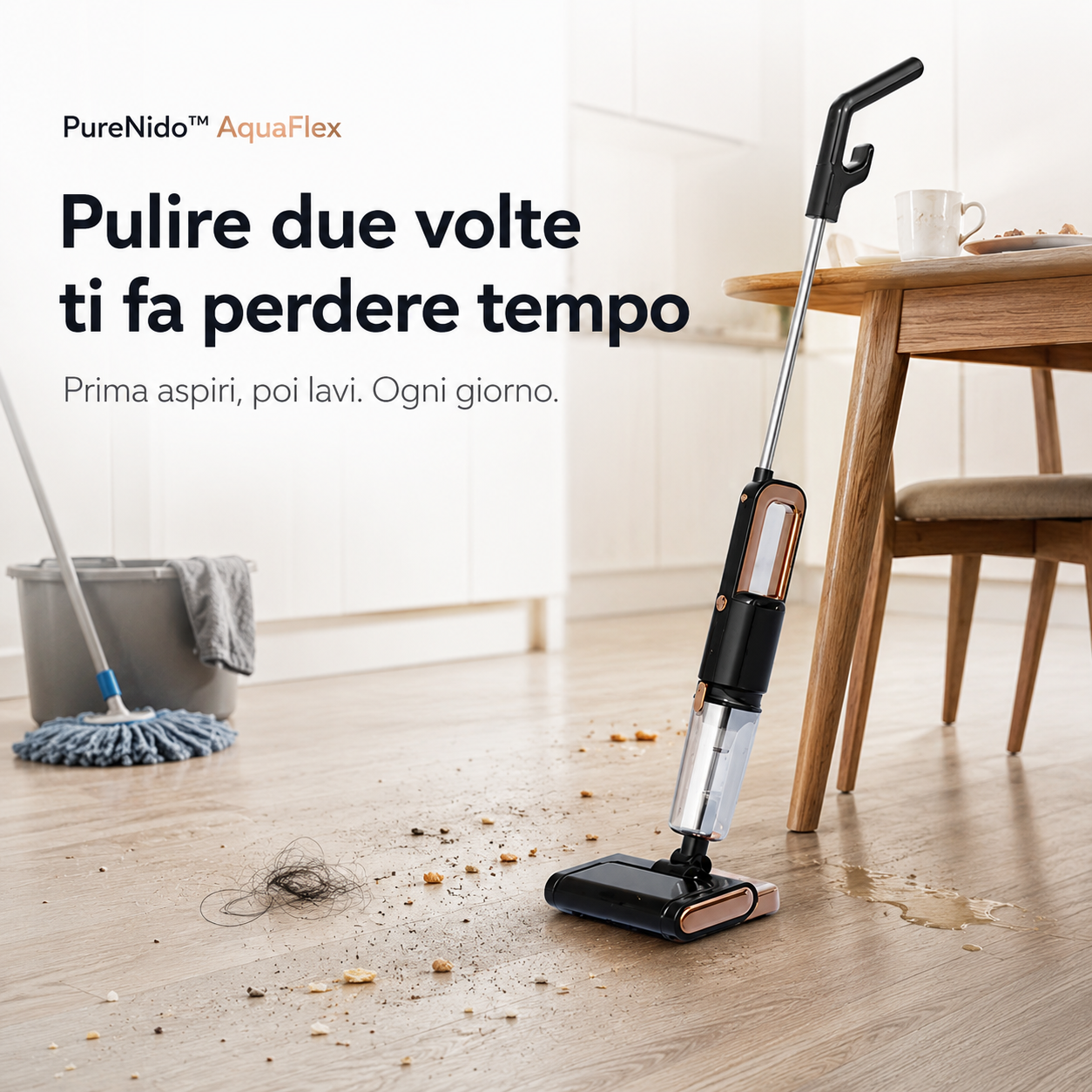 PureNido™ AquaFlex – Aspirapolvere e Lavapavimenti 2 in 1