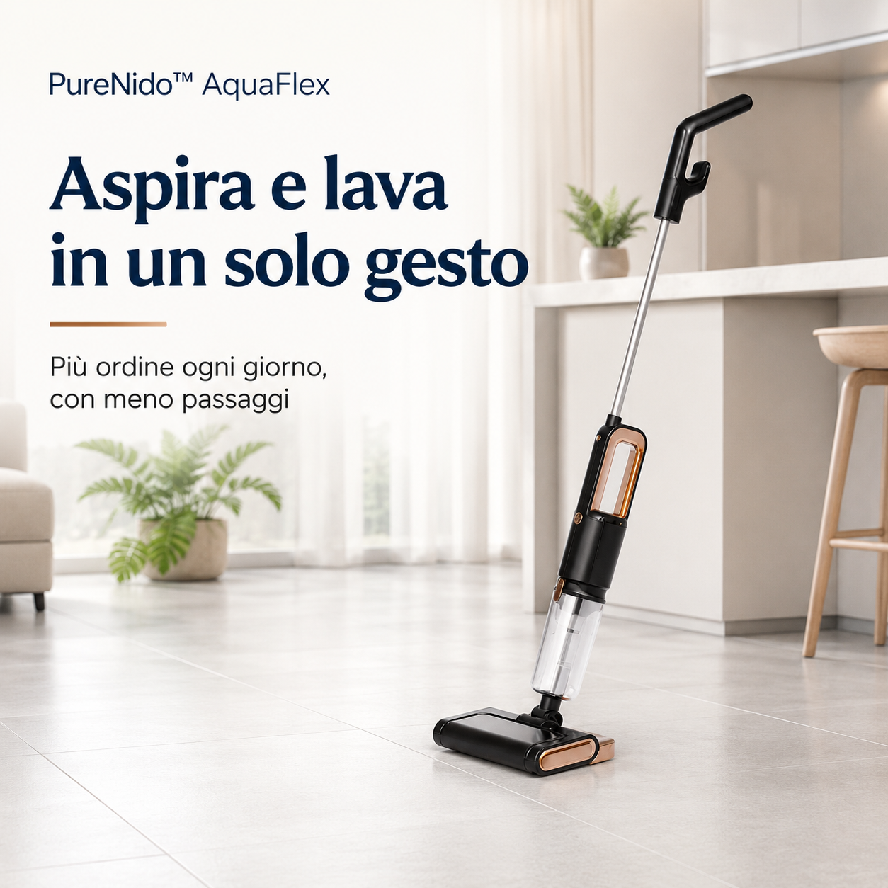 PureNido™ AquaFlex – Aspirapolvere e Lavapavimenti 2 in 1