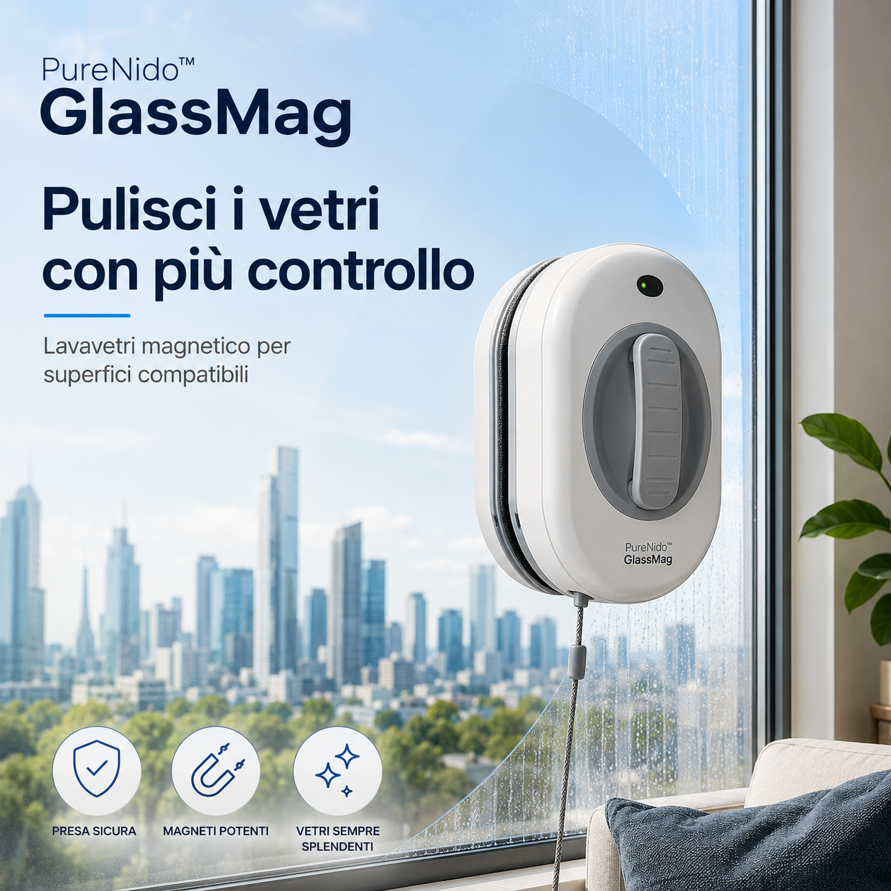 PureNido™ GlassMag – Lavavetri Magnetico